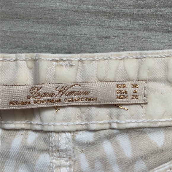 Cream Skinny Jeans with suede leopard print detail - Picture 4 of 5